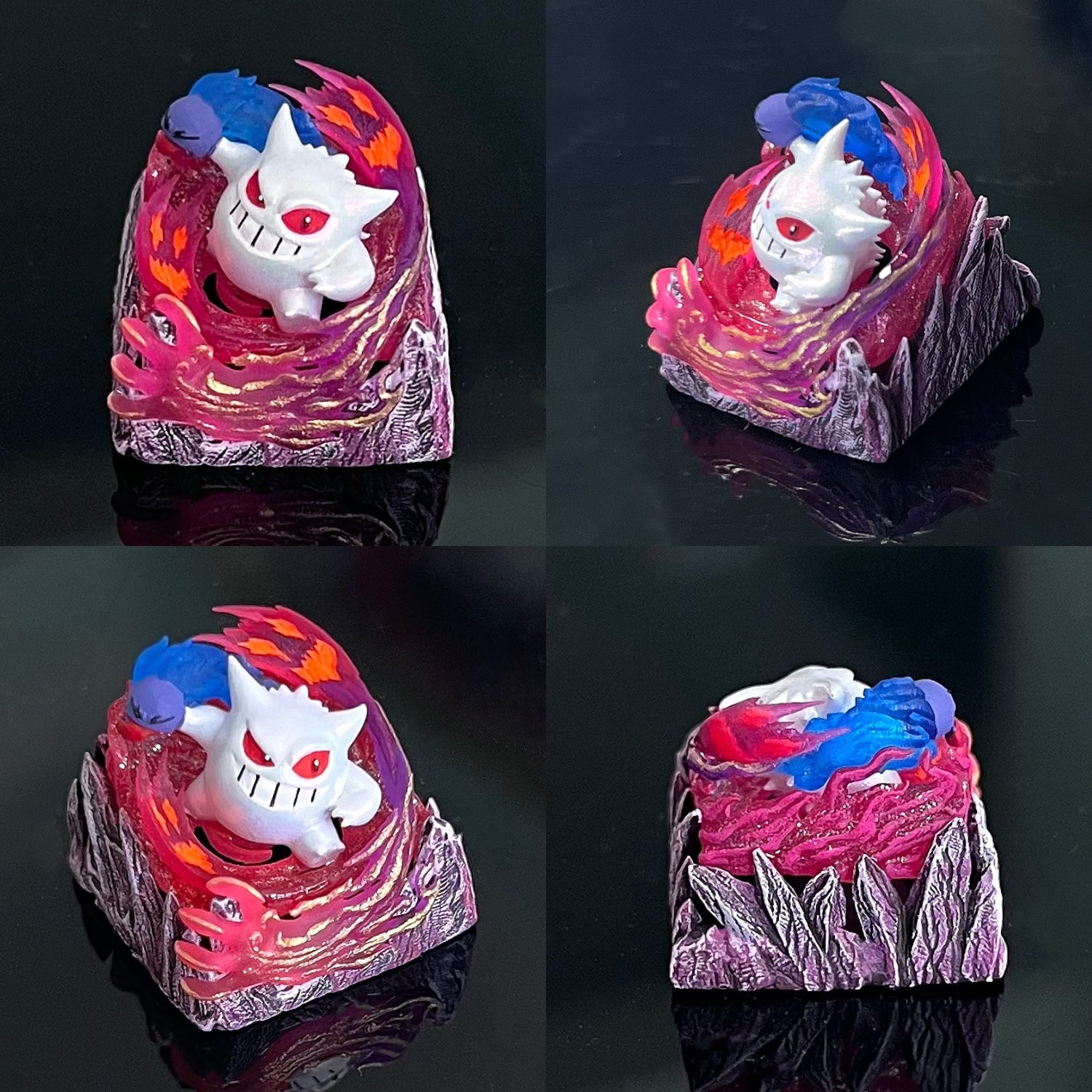 gengar, Three colors, 13 styles, Crystal drops of glue personalized keycaps, game anime art keycaps, decorative keycaps