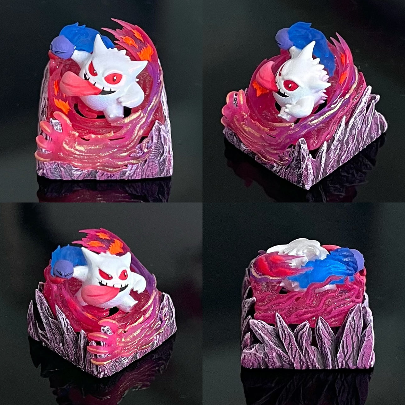 gengar, Three colors, 13 styles, Crystal drops of glue personalized keycaps, game anime art keycaps, decorative keycaps