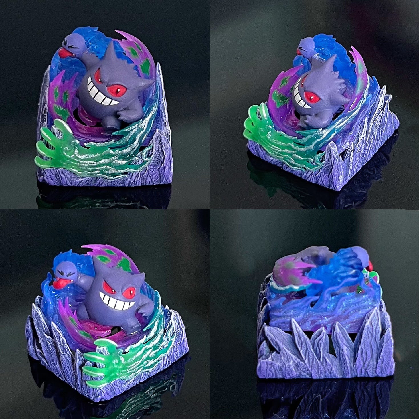 gengar, Three colors, 13 styles, Crystal drops of glue personalized keycaps, game anime art keycaps, decorative keycaps