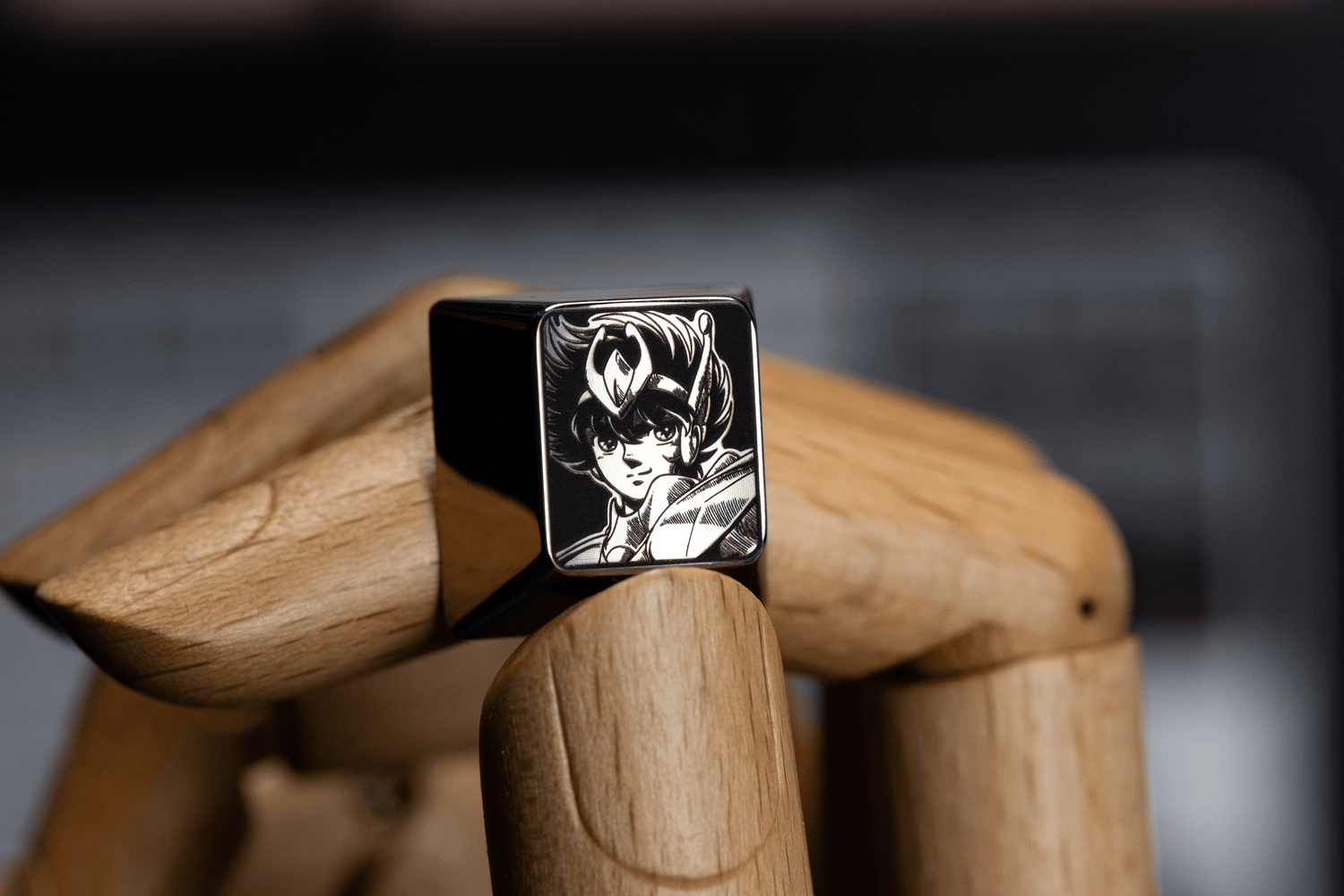 Saint Seiya, 5 main characters, 1U titanium alloy personalized keycaps, creative keycaps for anime and game characters.