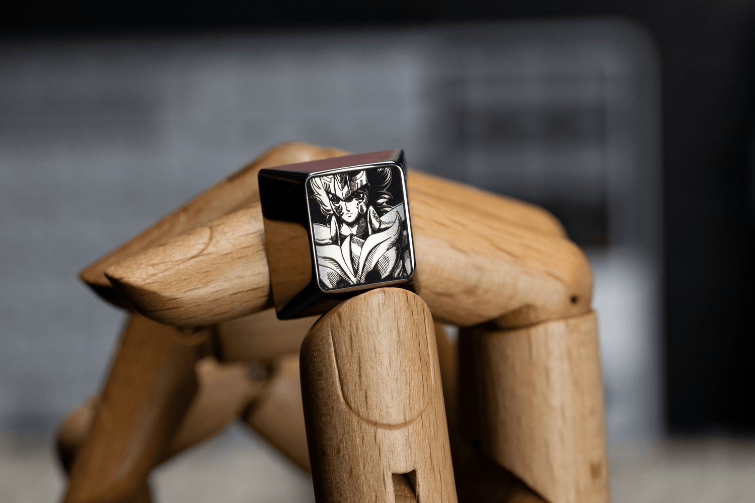 Saint Seiya, 5 main characters, 1U titanium alloy personalized keycaps, creative keycaps for anime and game characters.