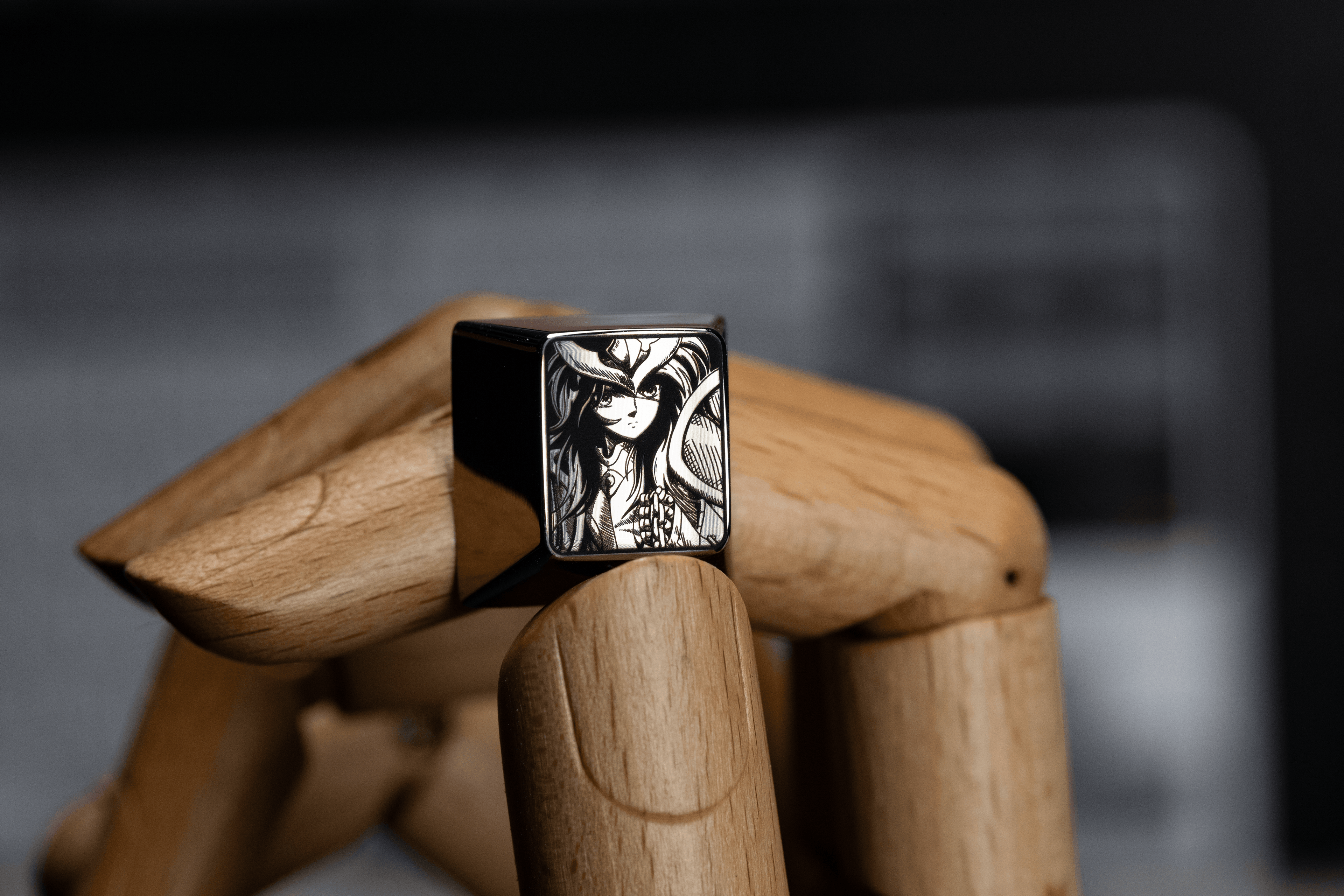 Saint Seiya, 5 main characters, 1U titanium alloy personalized keycaps, creative keycaps for anime and game characters.