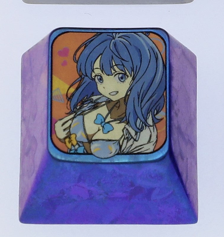 too many losing heroines!, 1U titanium alloy personalized keycap, metal decorative keycap