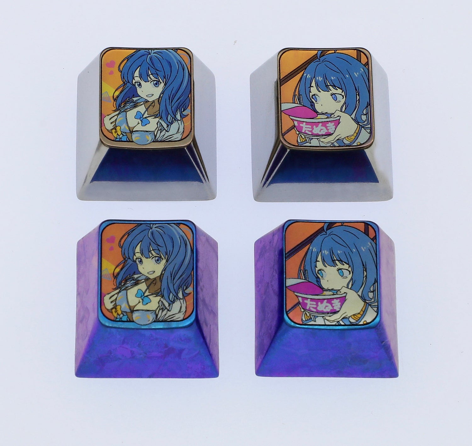 too many losing heroines!, 1U titanium alloy personalized keycap, metal decorative keycap