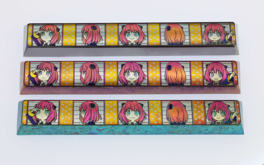 SPY × FAMILY Starlight Ania, colored titanium alloy 6.25U space. Mechanical keyboard decorative keycaps.
