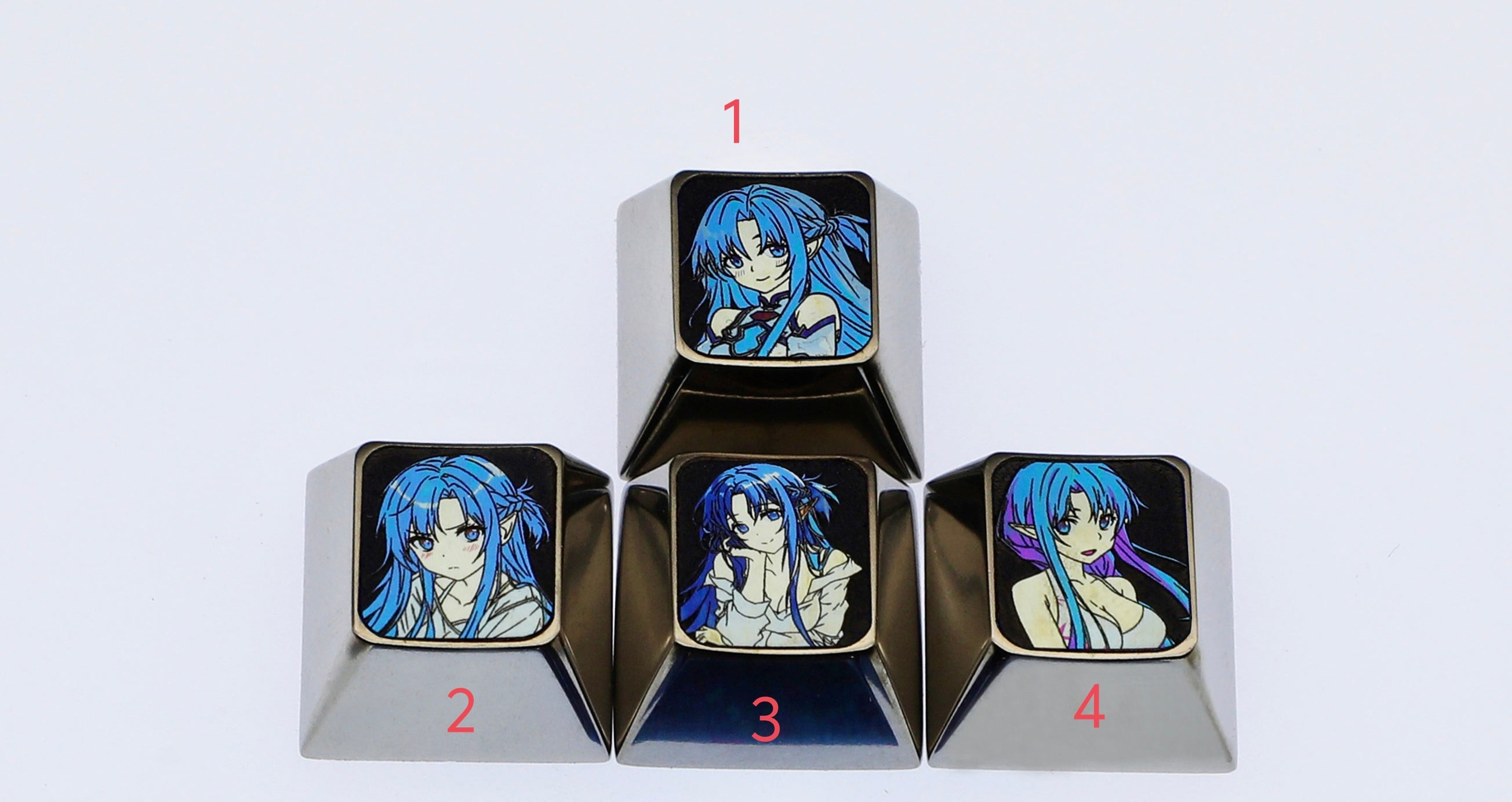 Yuuki Asuna, Titanium alloy directional key combination set, metal personalized keycaps, keyboard decorative keycaps