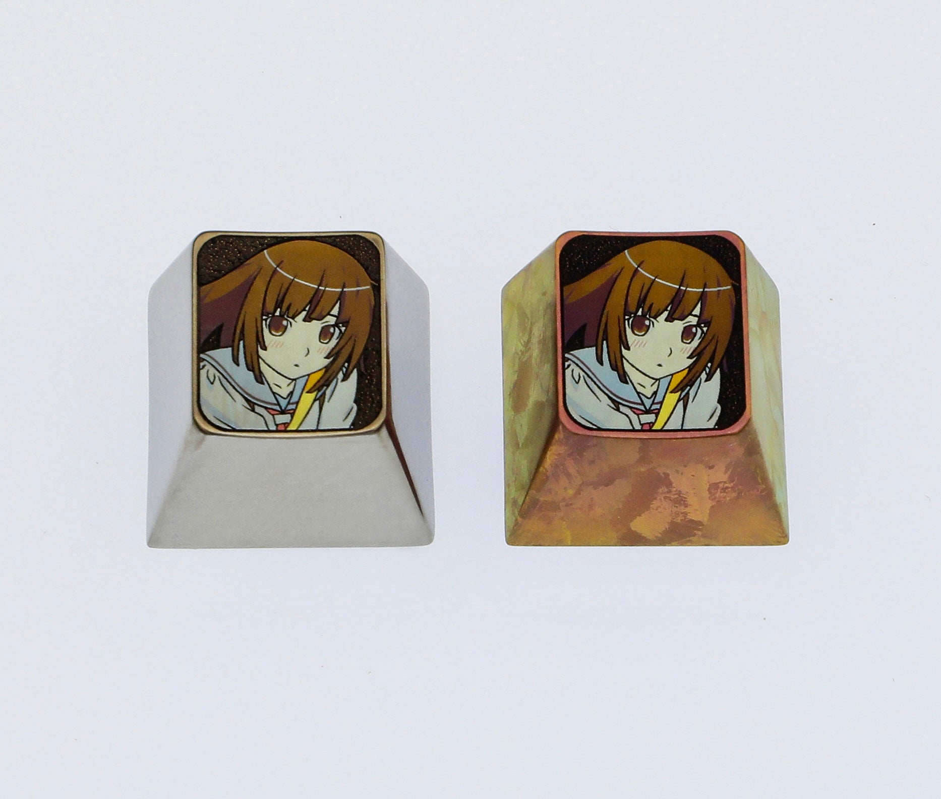 Sengoku Nadeko,Titanium alloy color carved personalized keycaps, keyboard decorative keycaps