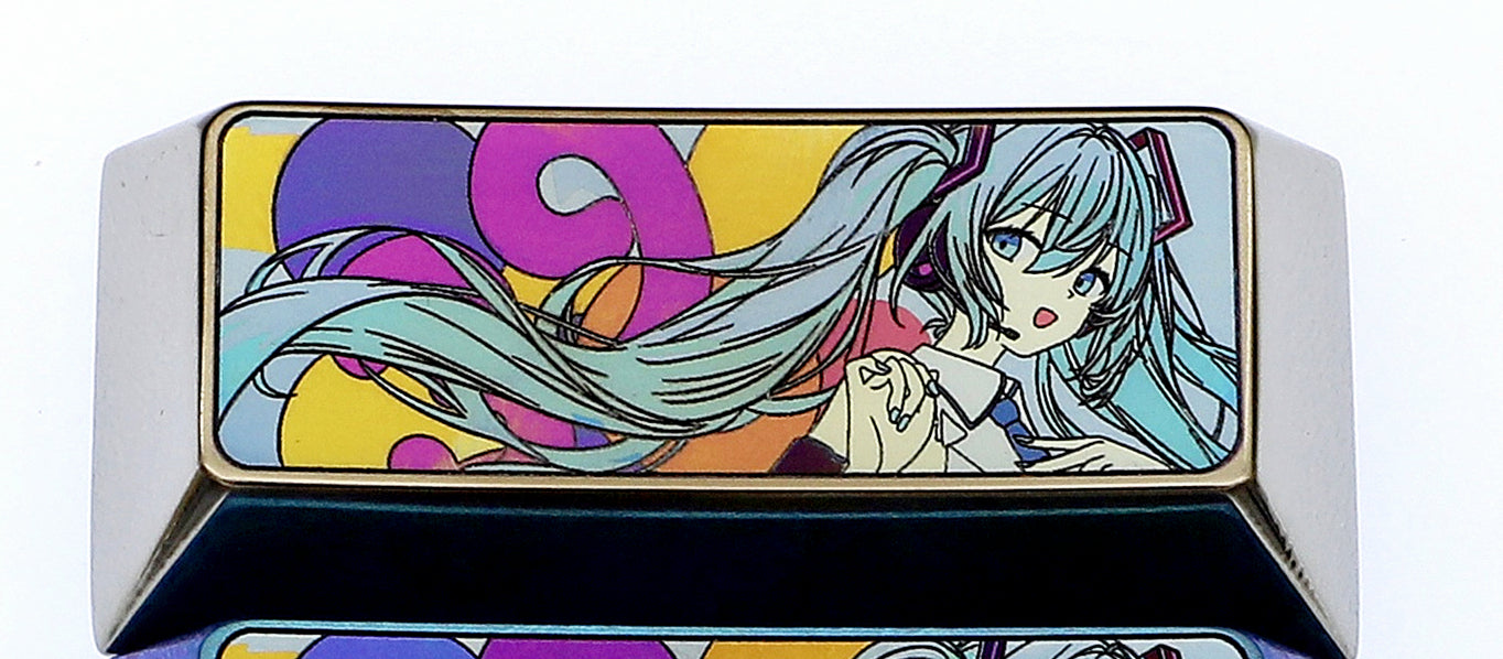 Hatsune Miku 2.25U titanium alloy metal personalized key cap, decorative key cap