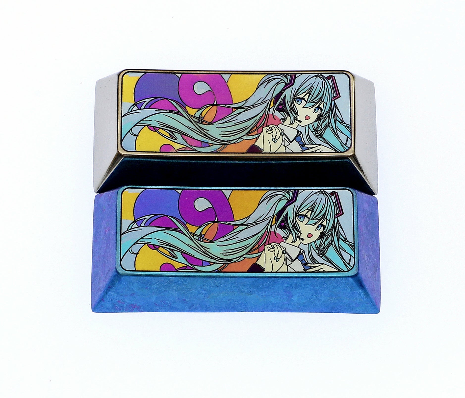 Hatsune Miku 2.25U titanium alloy metal personalized key cap, decorative key cap
