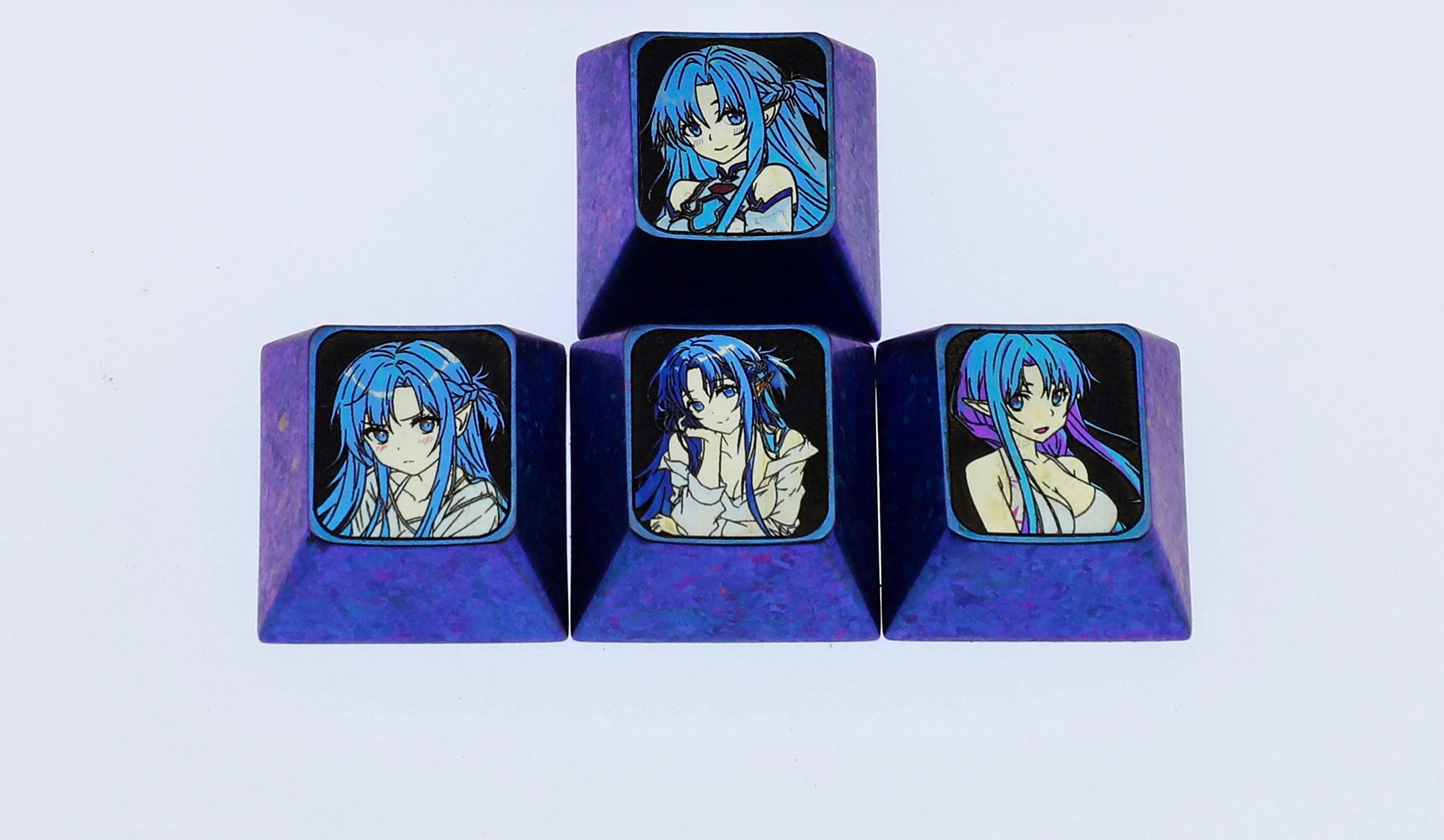 Yuuki Asuna, Titanium alloy directional key combination set, metal personalized keycaps, keyboard decorative keycaps
