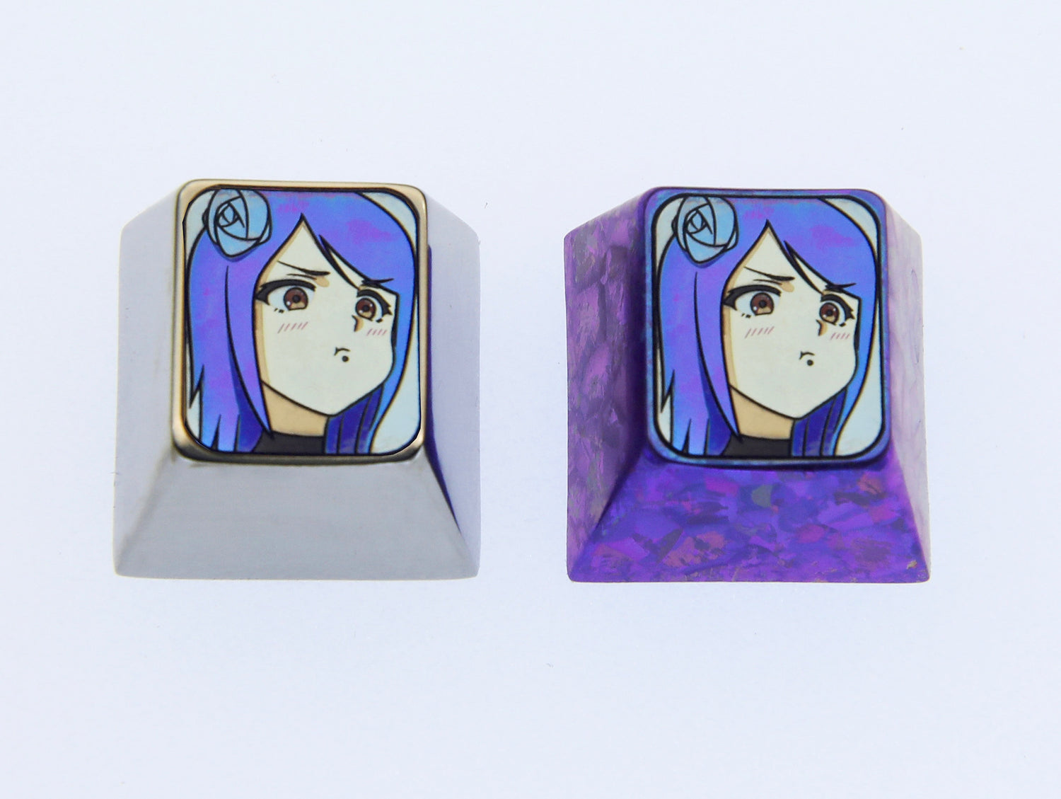 NARUTO, Konan, 1U titanium alloy personalized keycaps, metal keycaps for anime and game characters