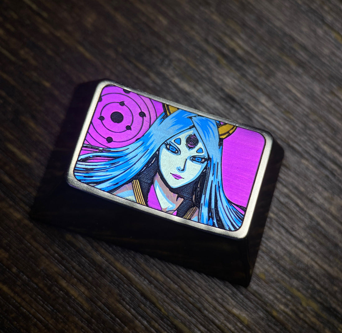 NARUTO - Ootutuki Kaguya 1.5U (tab, Ctrl), colored titanium, titanium alloy decorative personalized keycaps.