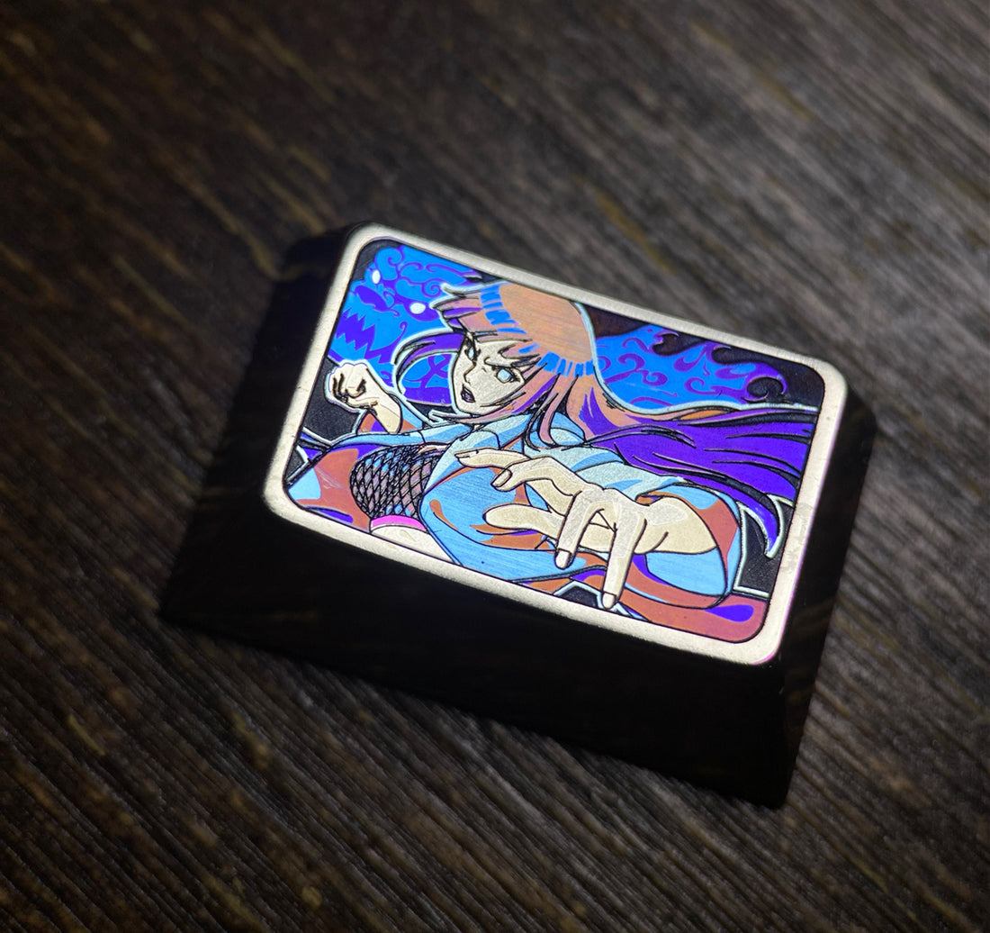 NARUTO - Hyūga Hinata 1.5U (tab, Ctrl), colored titanium, titanium alloy decorative personalized keycaps.