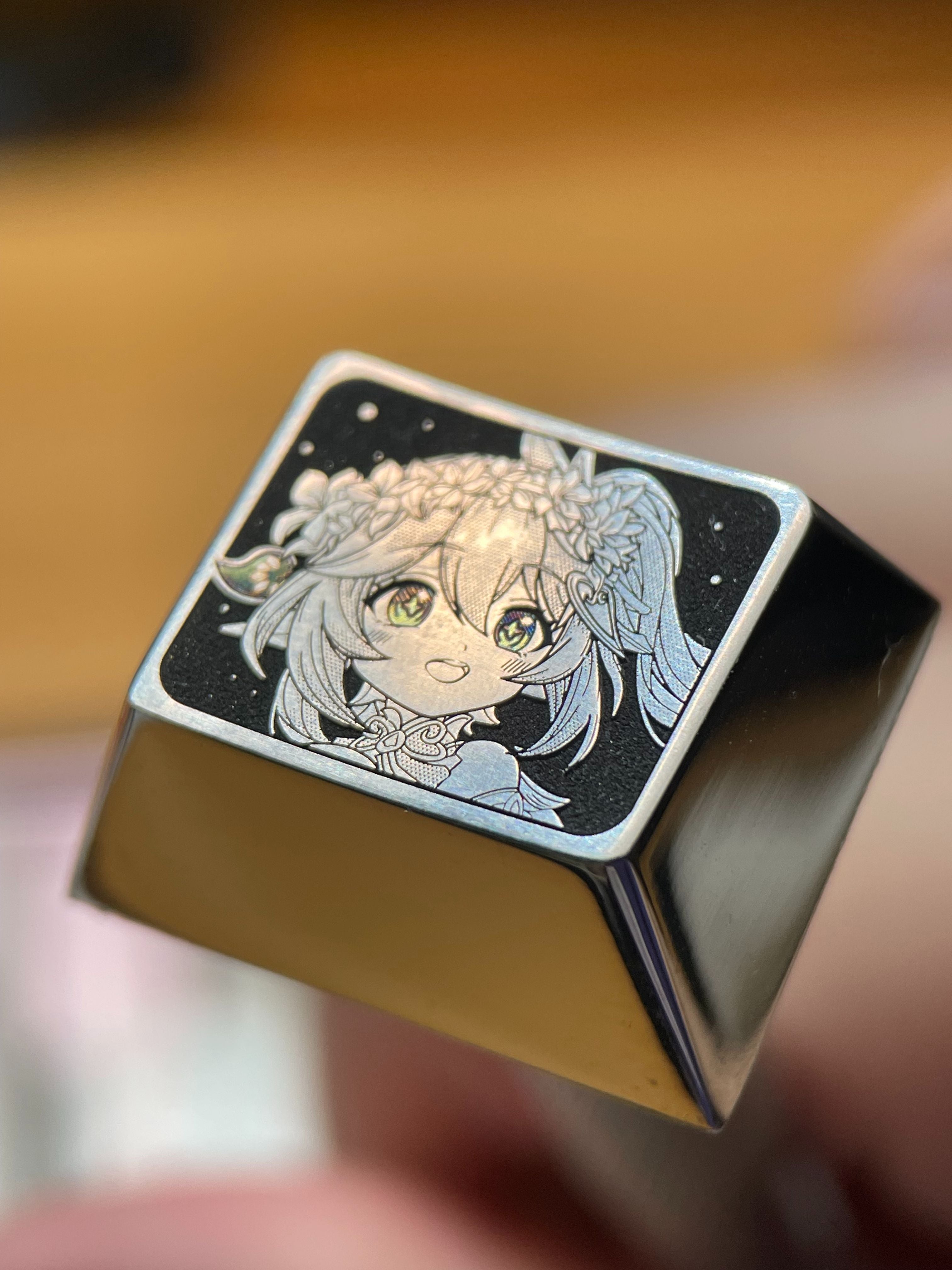 Genshin Impact,Buer,Titanium alloy precision carving, eye point color, mechanical keyboard decorative keycaps.