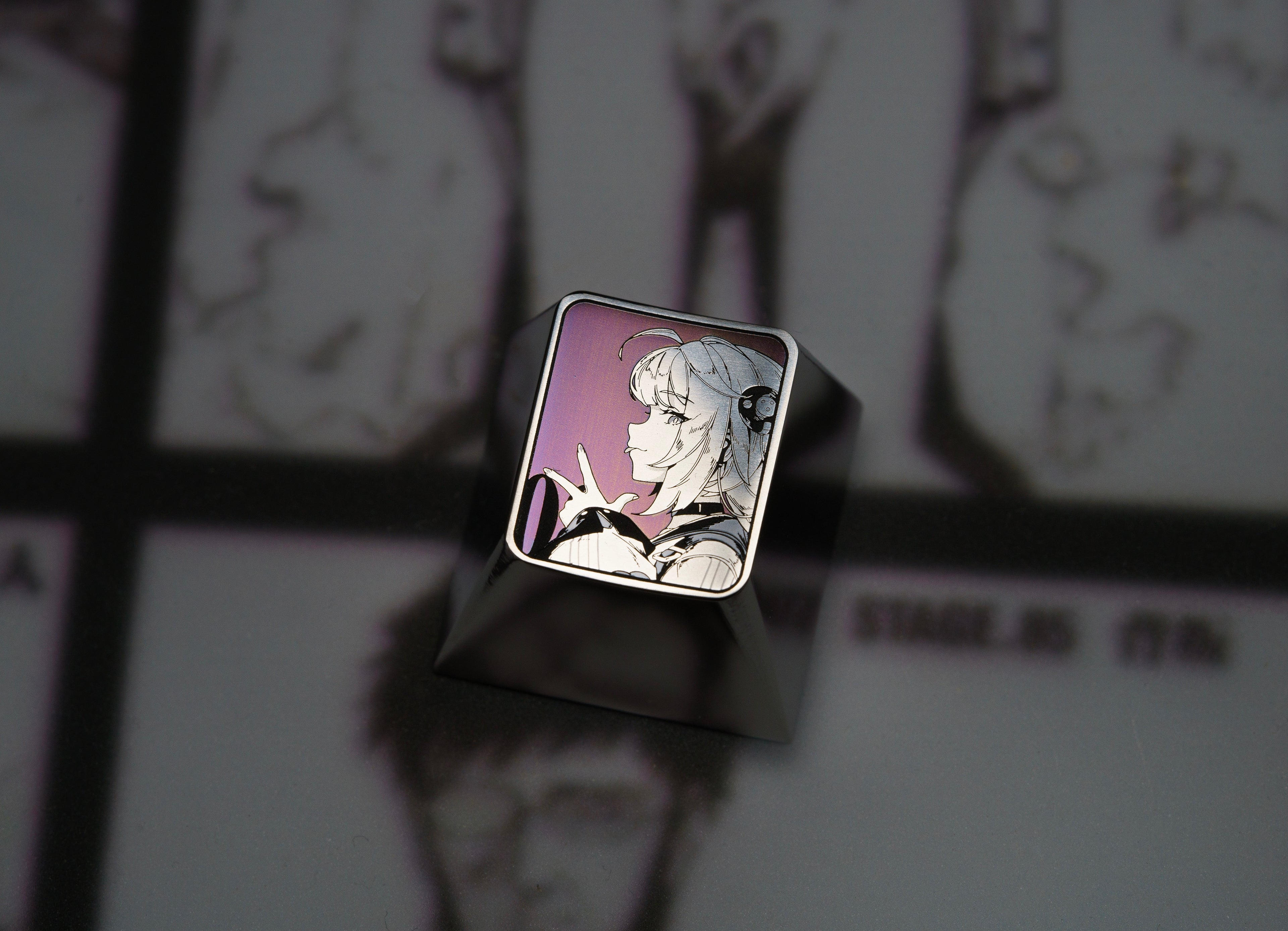 Zenless Zone Zero, August specific, 1U titanium alloy personalized keycaps, metal carved keycaps for anime and gaming peripherals.
