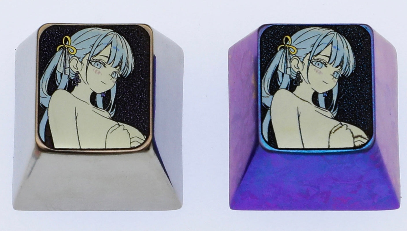 Wuthering Waves,Jinhsi, 1U titanium alloy personalized keycaps, metal personalized keycaps, keyboard decorative keycaps