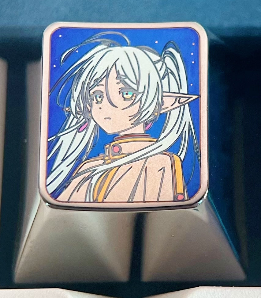 Frieren1U color titanium handmade keycaps, titanium alloy carved keycaps, metal personalized keycaps, decorative keycaps