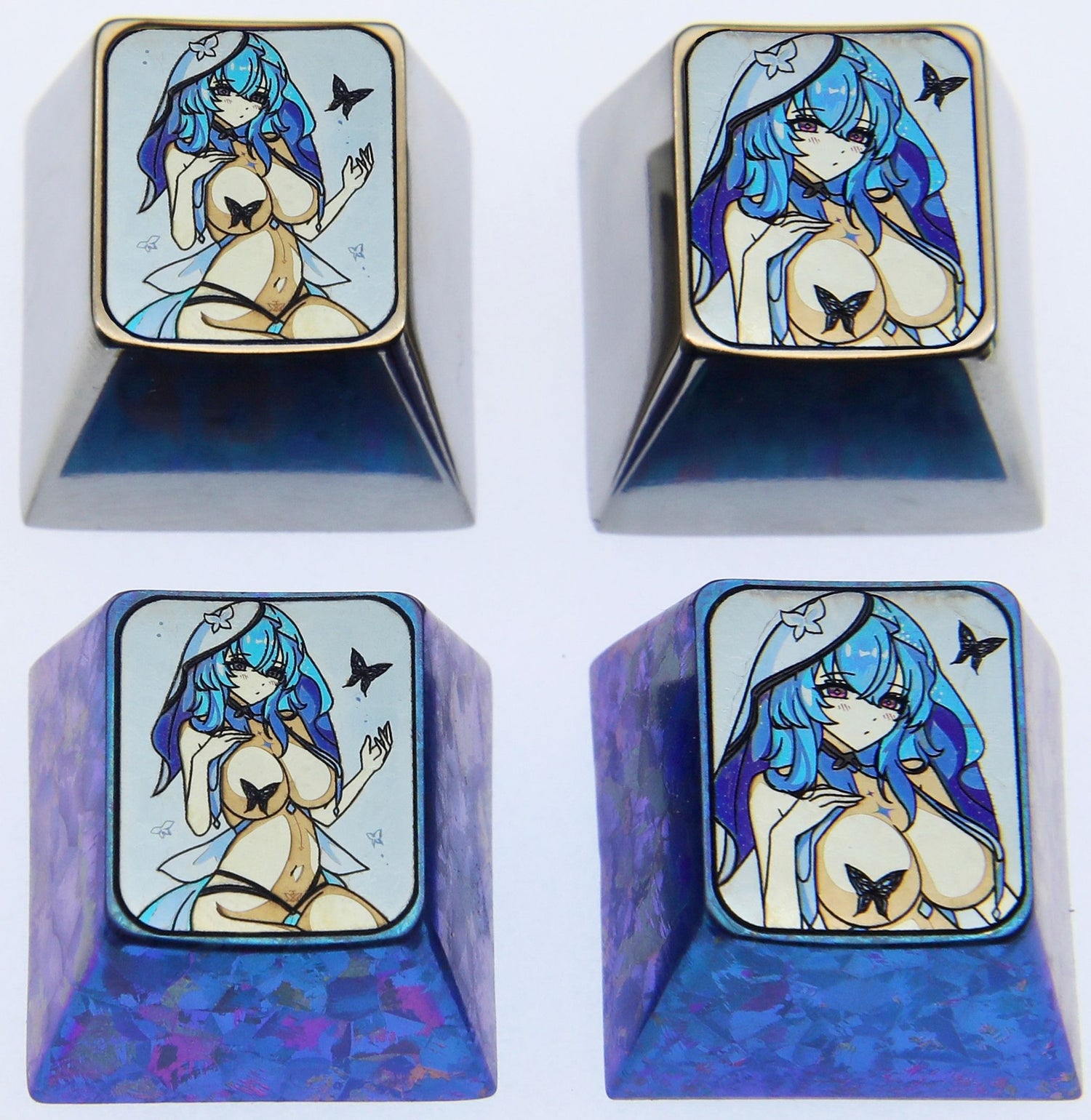 Wuthering Waves,The Shorekeeper, Two 1U titanium alloy personalized keycaps, anime game keycaps