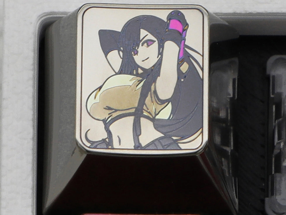 Final Fantasy, Tifa Lockhart keycaps, colored titanium alloy carved keycaps, mechanical keyboard decorative keycaps.