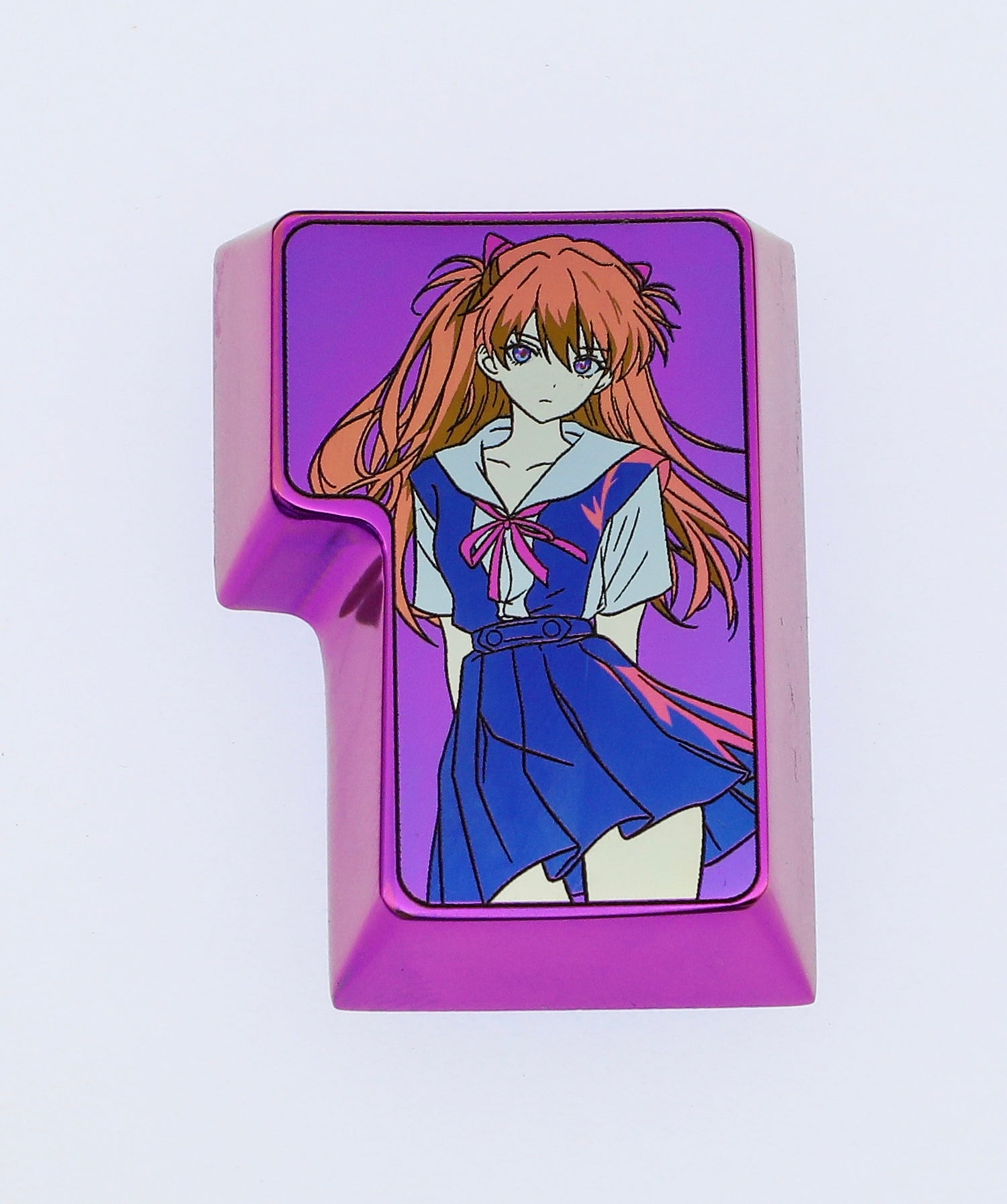 EVA Asuka iso Enter, colorful titanium alloy personalized keycaps, mechanical keyboard decorative keycaps, anime keycaps