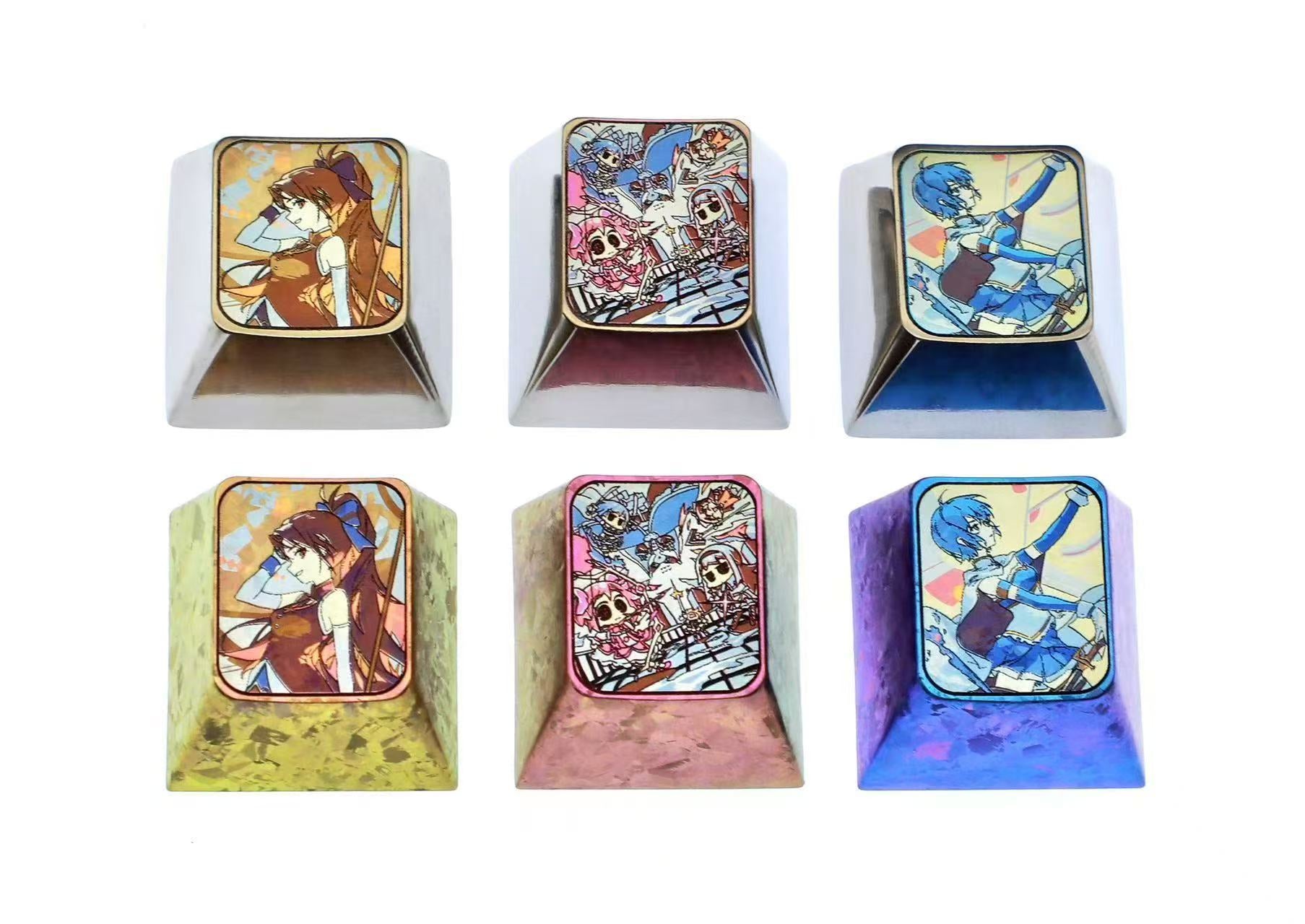 Puella Magi Madoka Magica,1U、1.25U、2.25U、6.25U、7U, Titanium alloy personalized keycaps