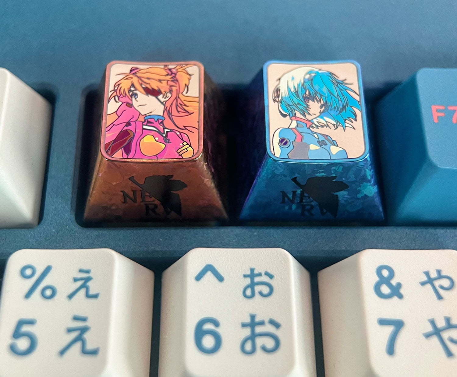 EVA, Asuka, Ayanami Rei, 1.25U/1U titanium alloy personalized keycaps, anime character decorative keycaps