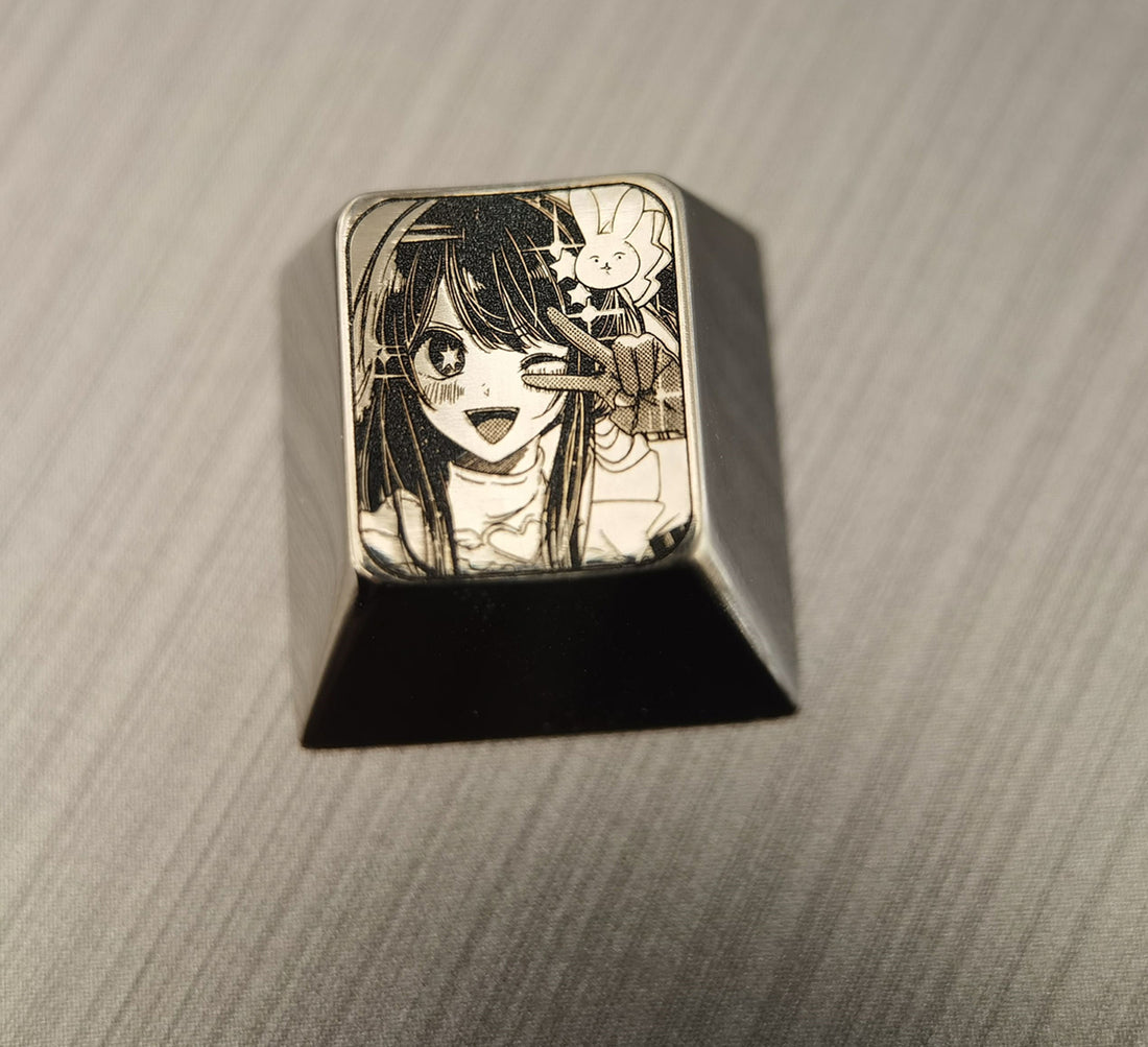 Hoshino Ai, Titanium alloy carved personalized keycaps, keyboard decorative keycaps