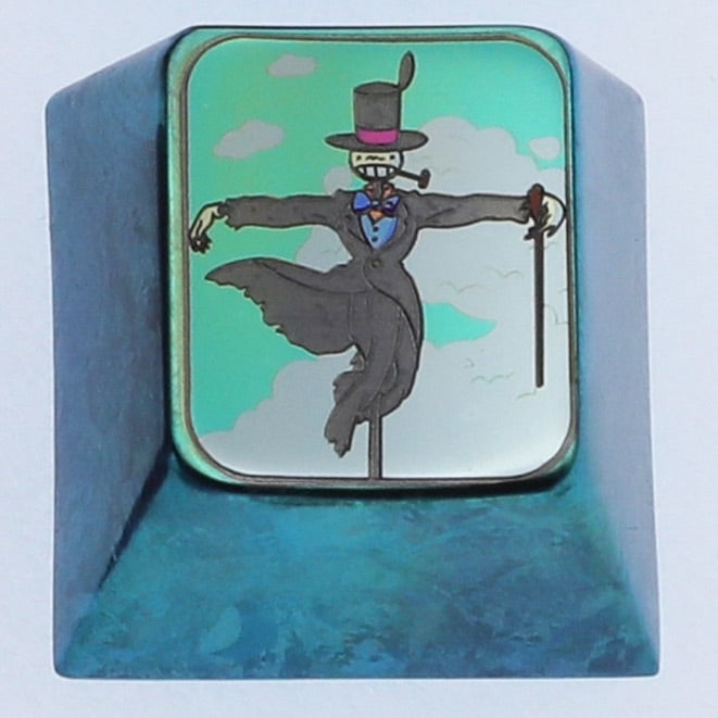 Miyazaki Hayao manga themed series, 1U titanium alloy carved metal personalized keycaps, mechanical keyboard decorative keycaps