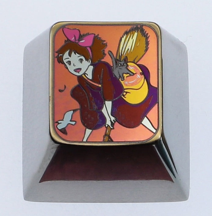 Miyazaki Hayao manga themed series, 1U titanium alloy carved metal personalized keycaps, mechanical keyboard decorative keycaps