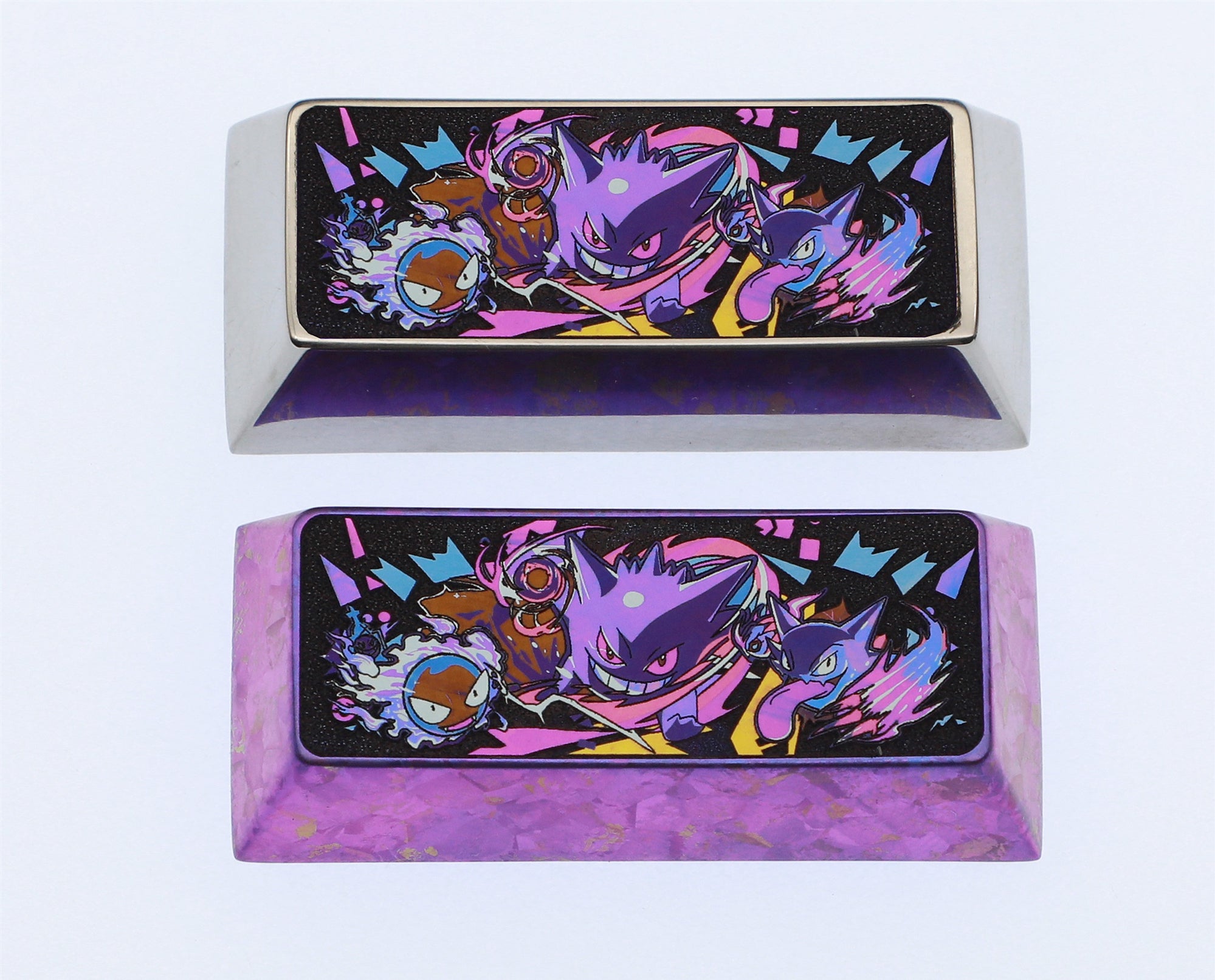 Pok é mon series, 2.25U titanium alloy gengar personalized keycaps, anime and game cultural creative metal carved keycaps