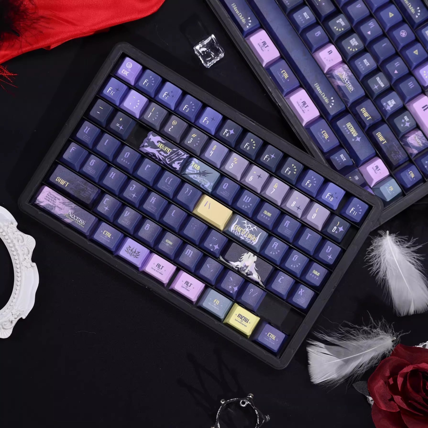 Arknights series, Eblana theme, custom set personalized keycap series, PBT material, compatible with 61/64/68/75/84/87/104 mechanical keyboard keycap set