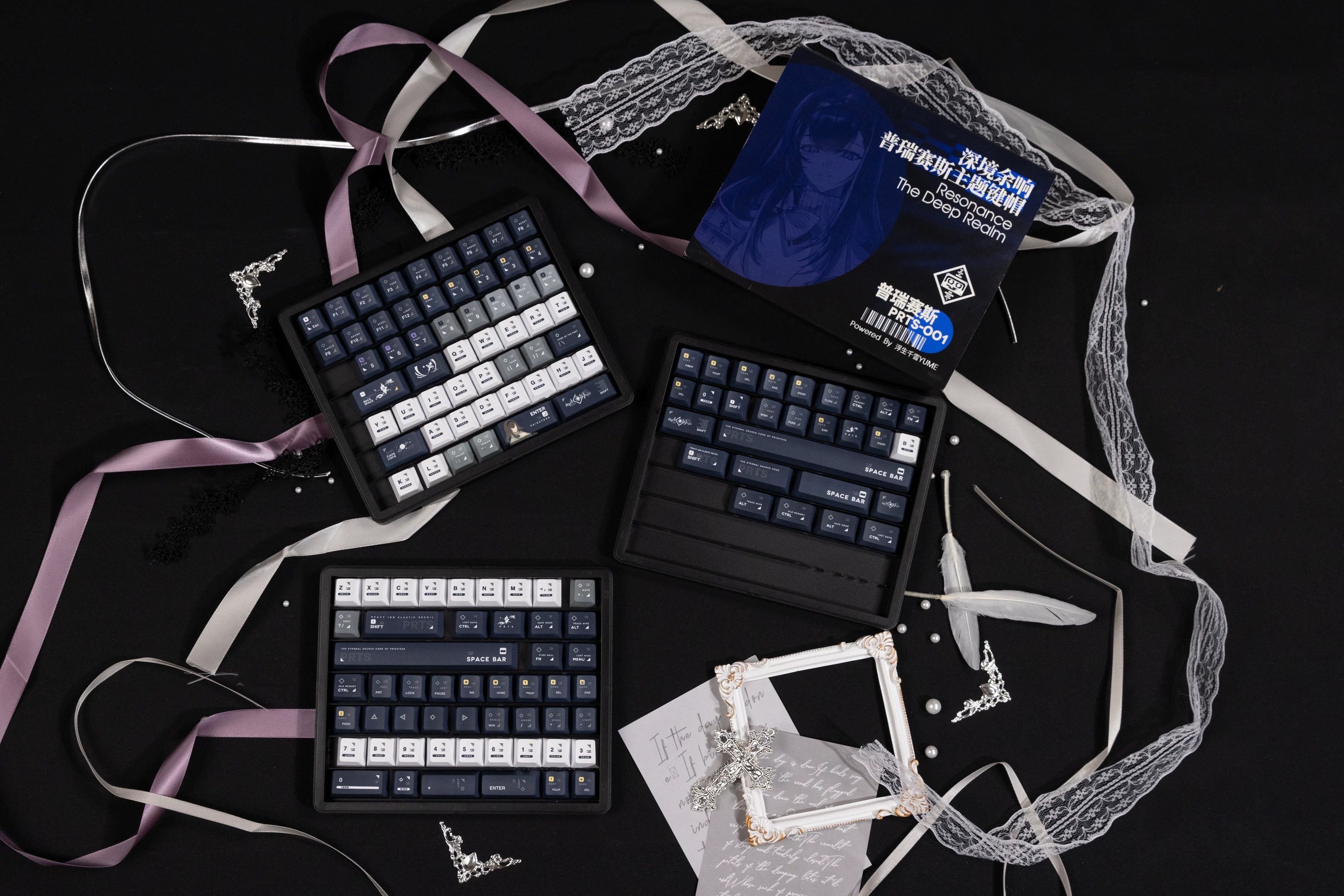 Arknights series,Priestess theme, custom set personalized keycap series, PBT material, compatible with 61/64/68/75/84/87/104 mechanical keyboard keycap set