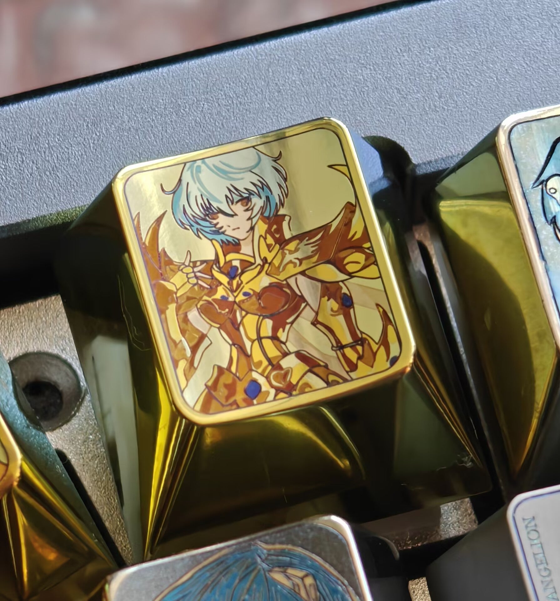 EVA/Saint doujin,Titanium alloy metal keycaps, personalized keycaps, keyboard decorative keycaps