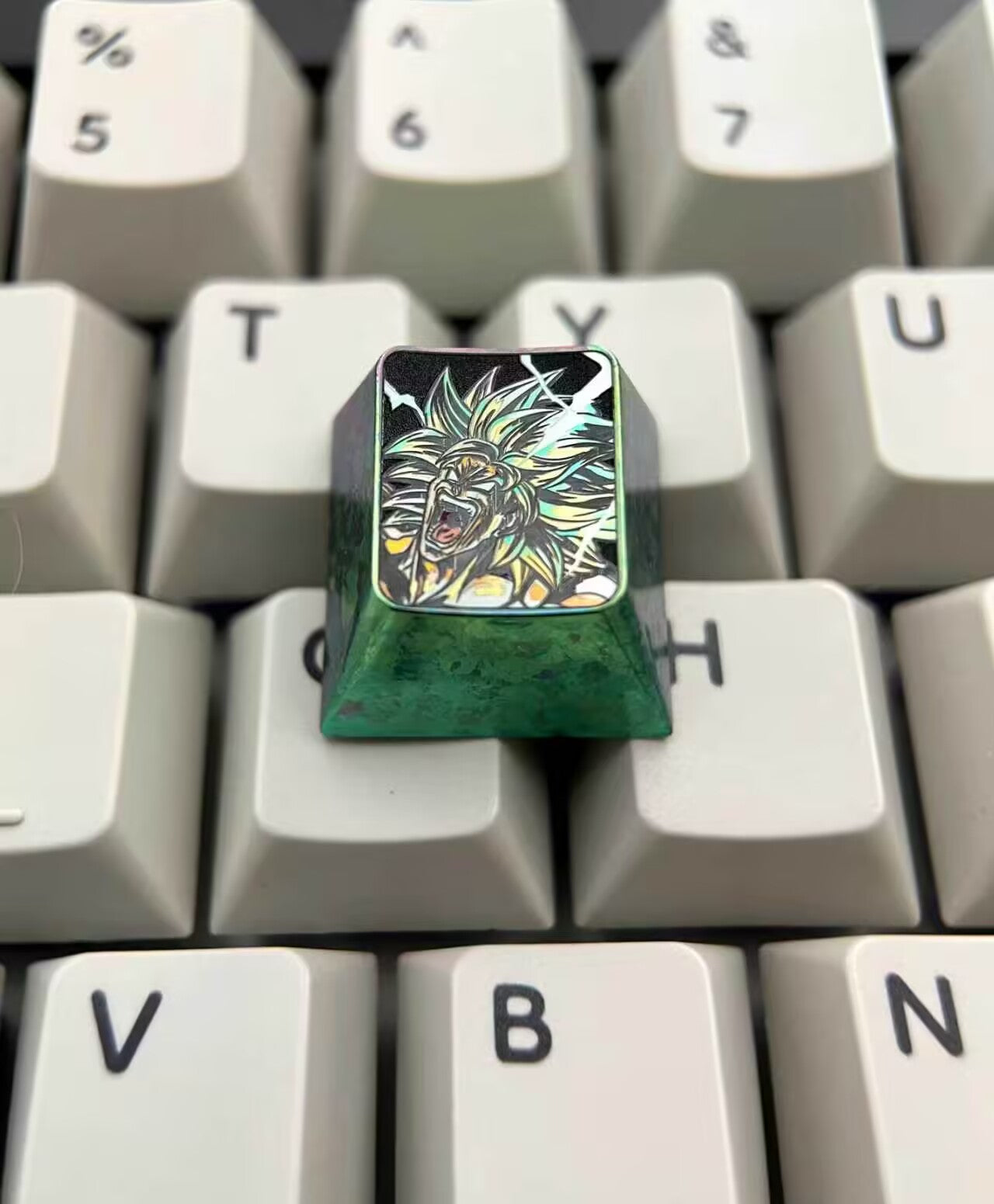 Dragon Ball Super: Roly, 1U titanium alloy personalized keycaps, anime and game cultural and creative peripheral products, mechanical keyboard decoration replacement keycaps