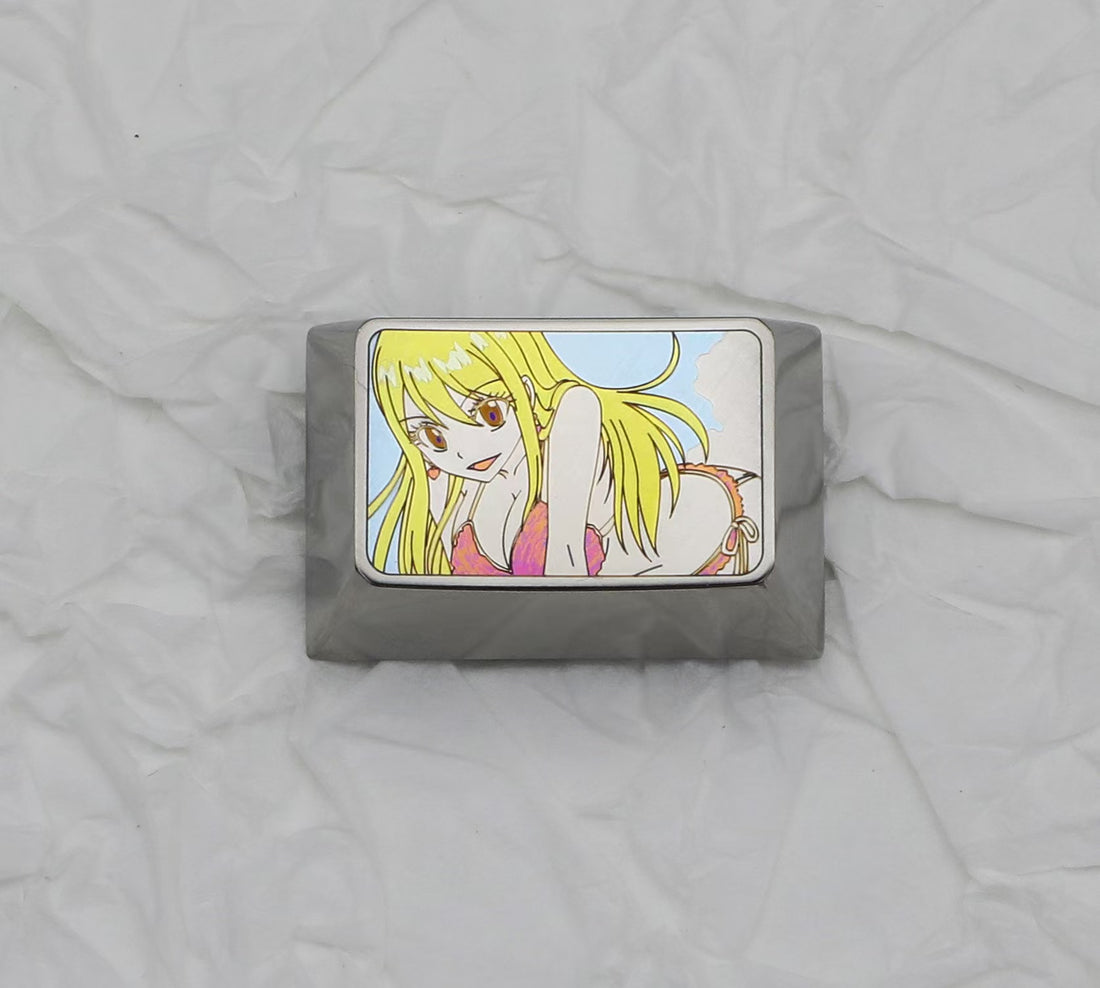 FAIRY TAIL, Lucy, Colorful Titanium Metal Carving Keycaps, Personalized Keycaps, Mechanical Keycaps Decorative Keycaps