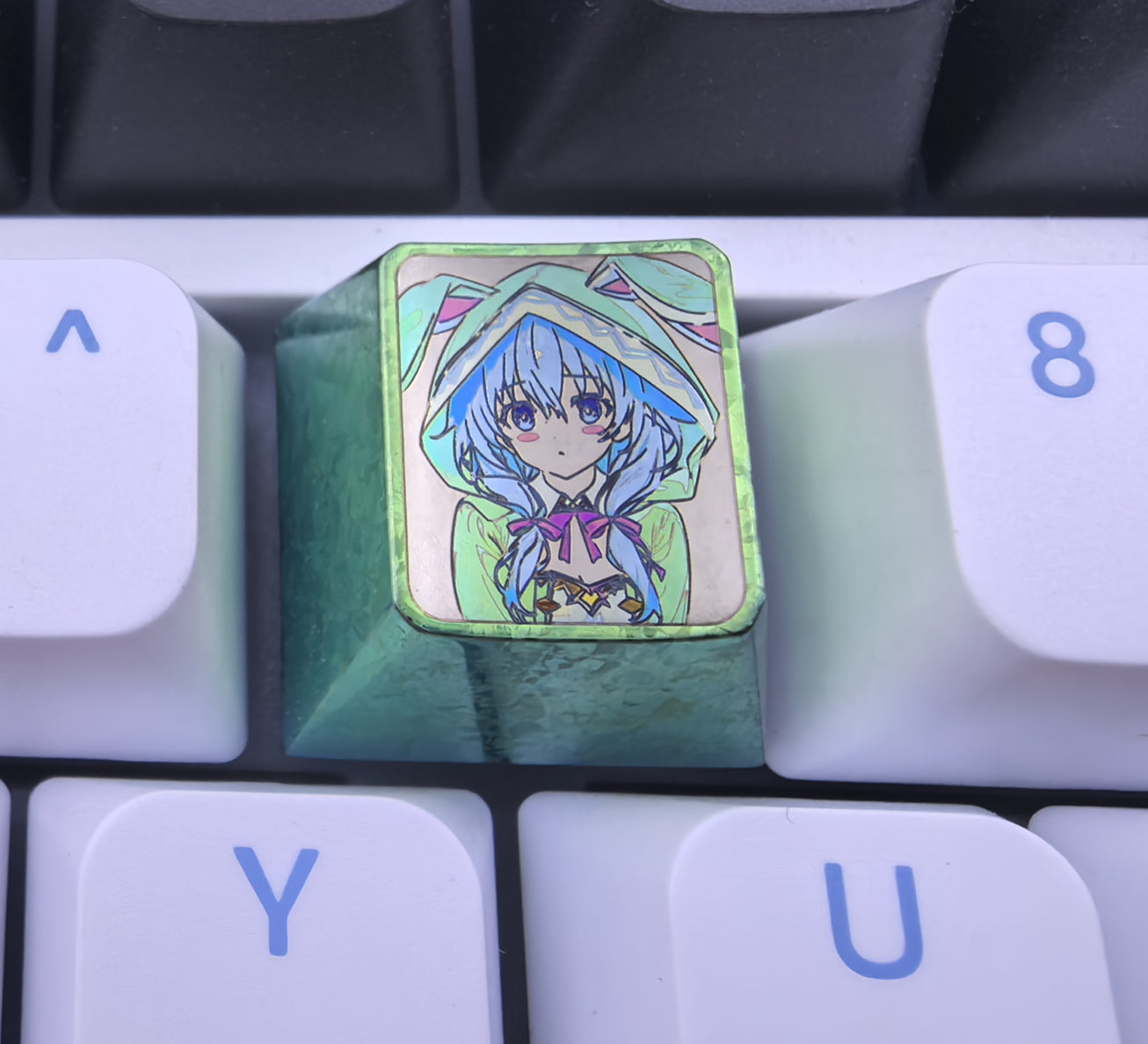 DATE A LIVE, 1U titanium alloy personalized keycaps, anime and game character titanium alloy decorative keycaps