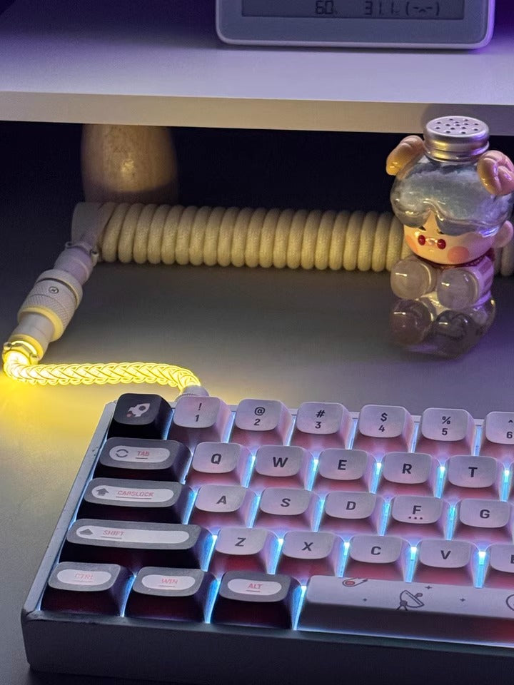 Customized illuminated keyboard cable, three segment aviation plug, data cable, USB-TYPEC keyboard cable