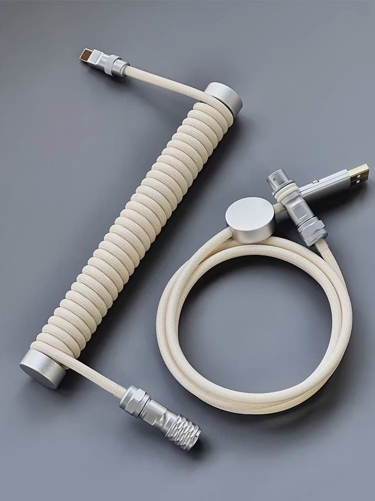 Customized mechanical keyboard cable, spiral aviation plug cable, USB TypeC interface, manual data cable