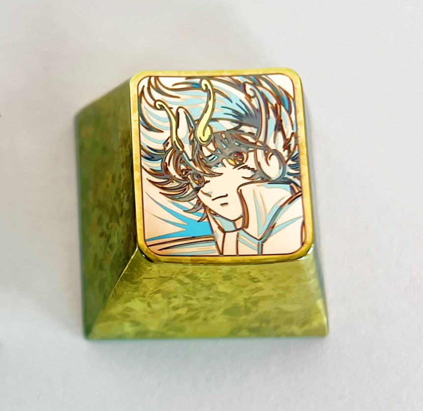 Saint Seiya, 1U titanium alloy personalized keycap, metal keycap keyboard decoration keycap