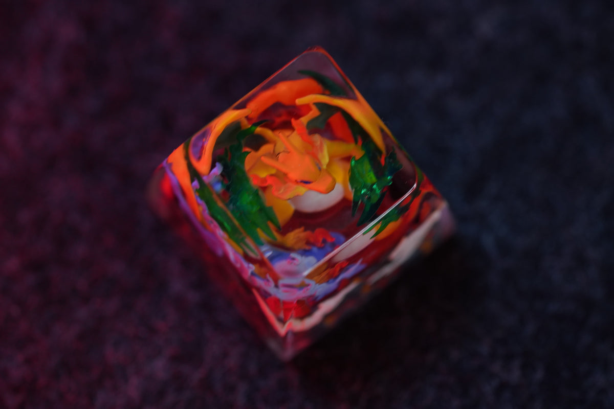 Pok é mon, Charizard,Crystal drops of glue,1U artisankeycaps, Cute keycaps around anime and games