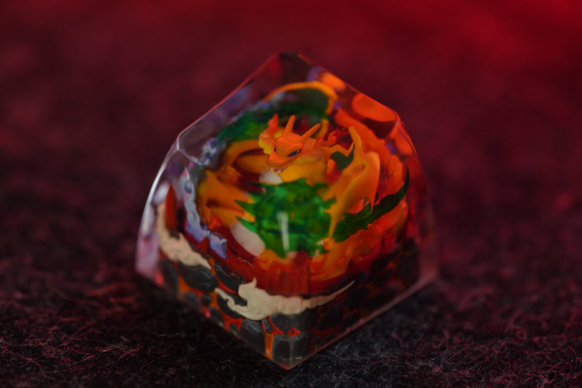 Pok é mon, Charizard,Crystal drops of glue,1U artisankeycaps, Cute keycaps around anime and games