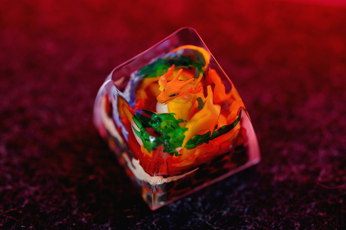 Pok é mon, Charizard,Crystal drops of glue,1U artisankeycaps, Cute keycaps around anime and games