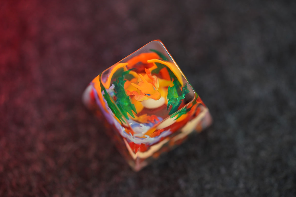 Pok é mon, Charizard,Crystal drops of glue,1U artisankeycaps, Cute keycaps around anime and games