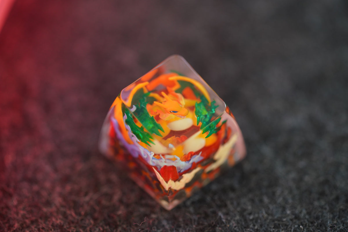 Pok é mon, Charizard,Crystal drops of glue,1U artisankeycaps, Cute keycaps around anime and games