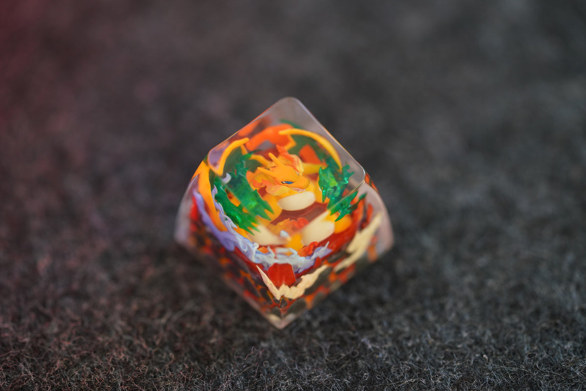 Pok é mon, Charizard,Crystal drops of glue,1U artisankeycaps, Cute keycaps around anime and games