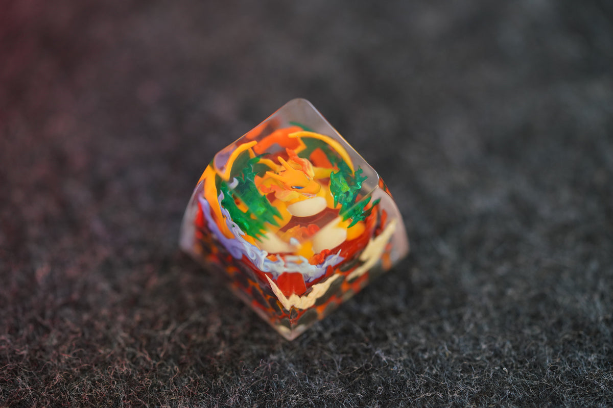 Pok é mon, Charizard,Crystal drops of glue,1U artisankeycaps, Cute keycaps around anime and games