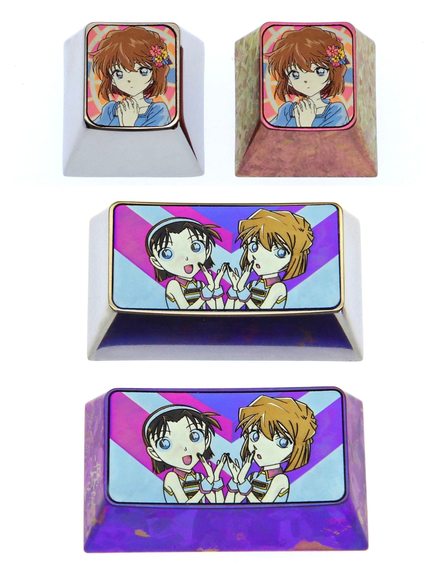 Detective Conan,Anita Hailey、Vi Graythorn, Titanium alloy personalized keycaps, metal decorative keycaps around anime and game characters.