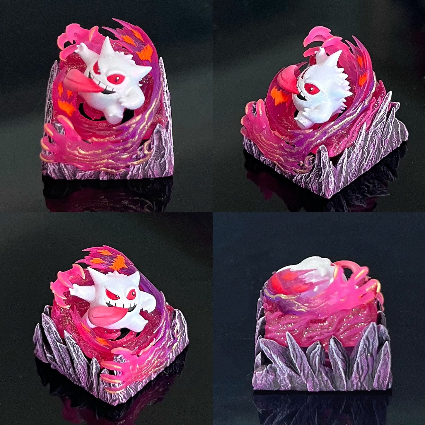 gengar, Three colors, 13 styles, Crystal drops of glue personalized keycaps, game anime art keycaps, decorative keycaps