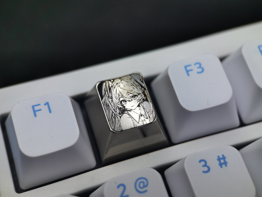 Miku 1U Personalized keycap titanium alloy carved keycap, anodized color, personalized keycap/decorative keycap