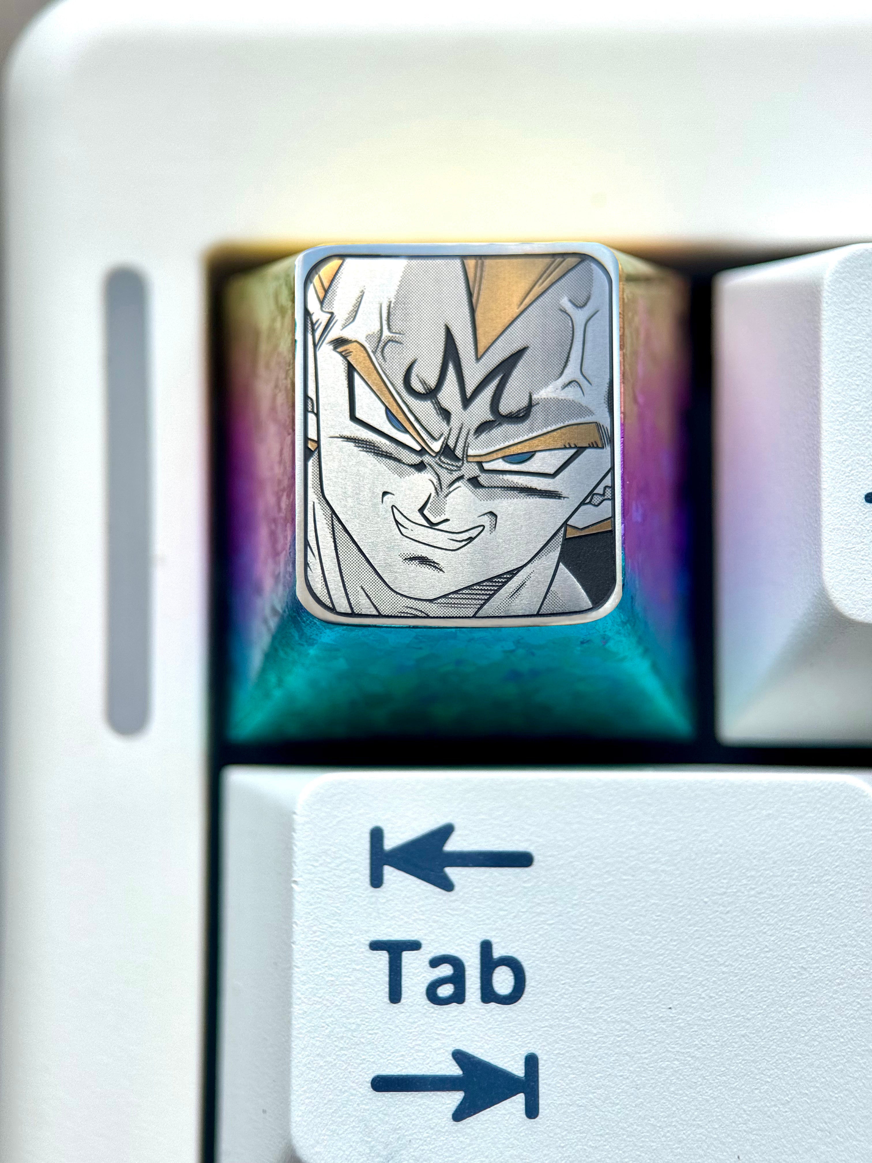 Dragon Ball, Bej ī ta Yonsei, Vegeta IV, 1U titanium alloy personalized keycaps, creatively carved metal keycaps around anime and game characters.